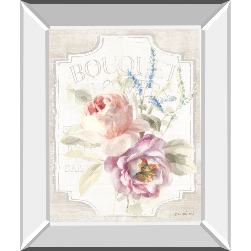 Cottage Garden V On Wood By Danhui Nai – Mirror Framed Print Wall Art – White