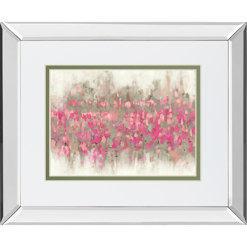 Crossing Abstract II Mirror Framed By DanMeneely – Pink