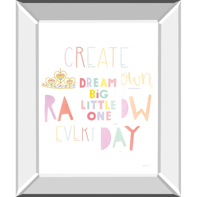 Dream Big Little One By Ann Kelle – Mirror Framed Print Wall Art – White