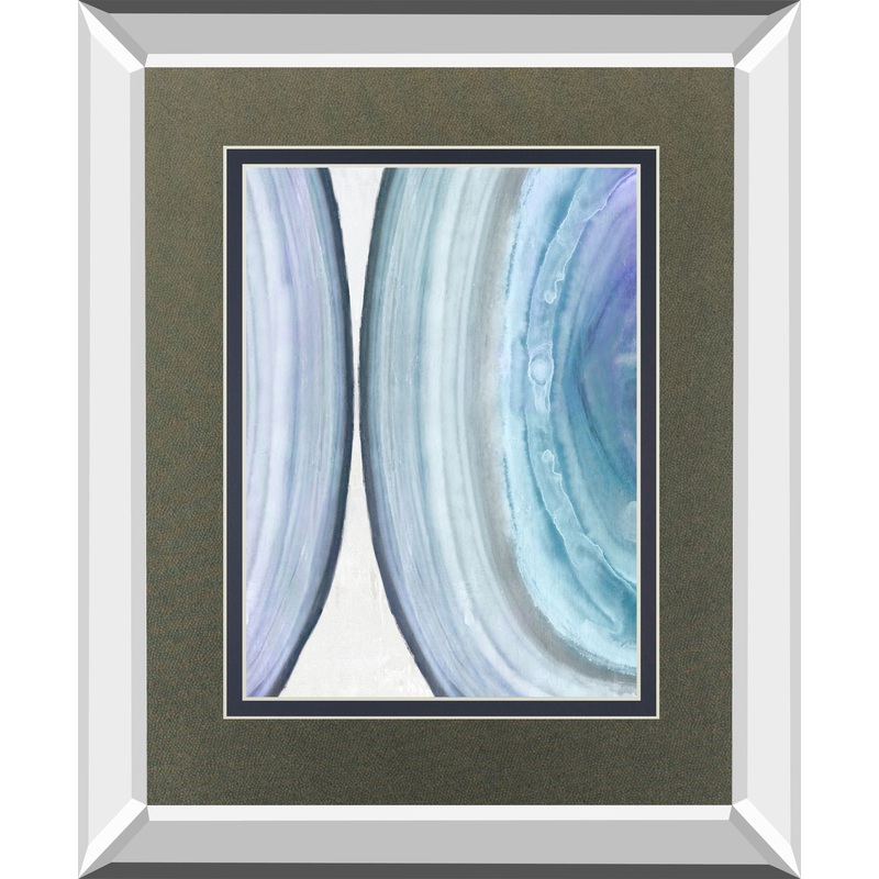 Endless Blue I By Eva Watts Mirrored Frame – Blue