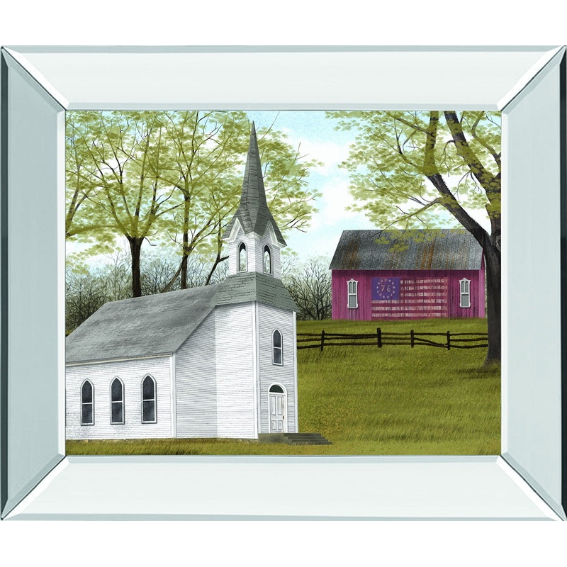 Faith And Freedom By Billy Jacobs – Mirror Framed Print Wall Art – Green