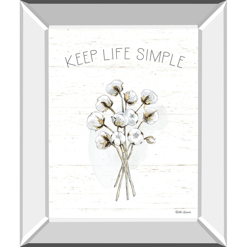 Farmhouse Cotton IV By Beth Grove – Mirror Framed Print Wall Art – White
