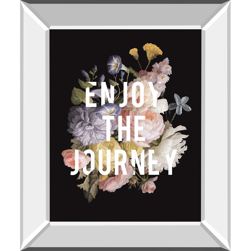 Floral Sentiment II Black By Wild Apple Portfolio – Mirror Framed Print Wall Art – Black