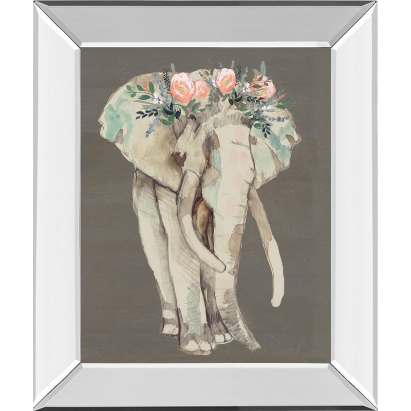 Flower Crown Elephant I By Jennifer Goldberger – Beige