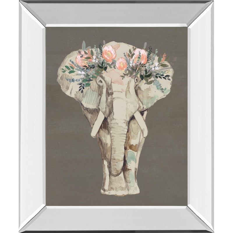 Flower Crown Elephant II By Jennifer Goldberger – Beige