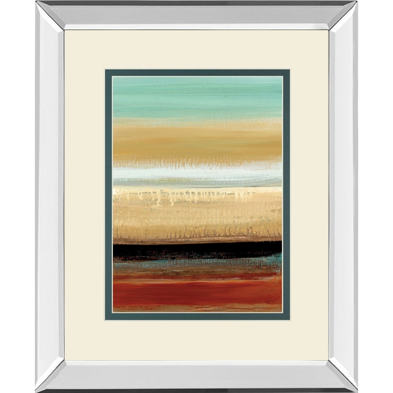 Horizon Lines I By Tesla Mirrored Frame – Light Brown