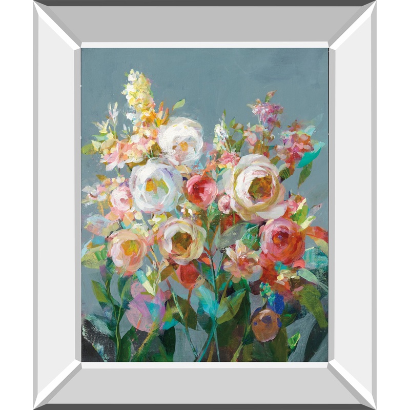 Joy Of The Garden I By Danhui Nai – Mirror Framed Print Wall Art – Pink