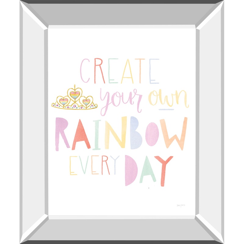 Lets Chase Rainbows III By Jenaya Jackson – Mirror Framed Print Wall Art – White