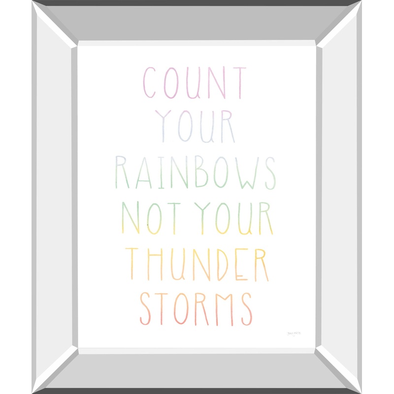 Lets Chase Rainbows VII By Jenaya Jackson – Mirror Framed Print Wall Art – White