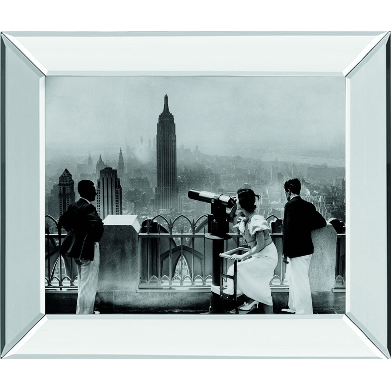 Manhattan, View From Radio City Music Hall, 1935 By The Chelsea Collection – Mirror Framed Print Wall Art – Dark Gray