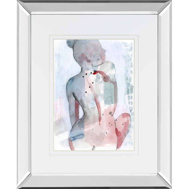 Modern Madonna II By Grace Popp, Mirrored Frame – Light Blue