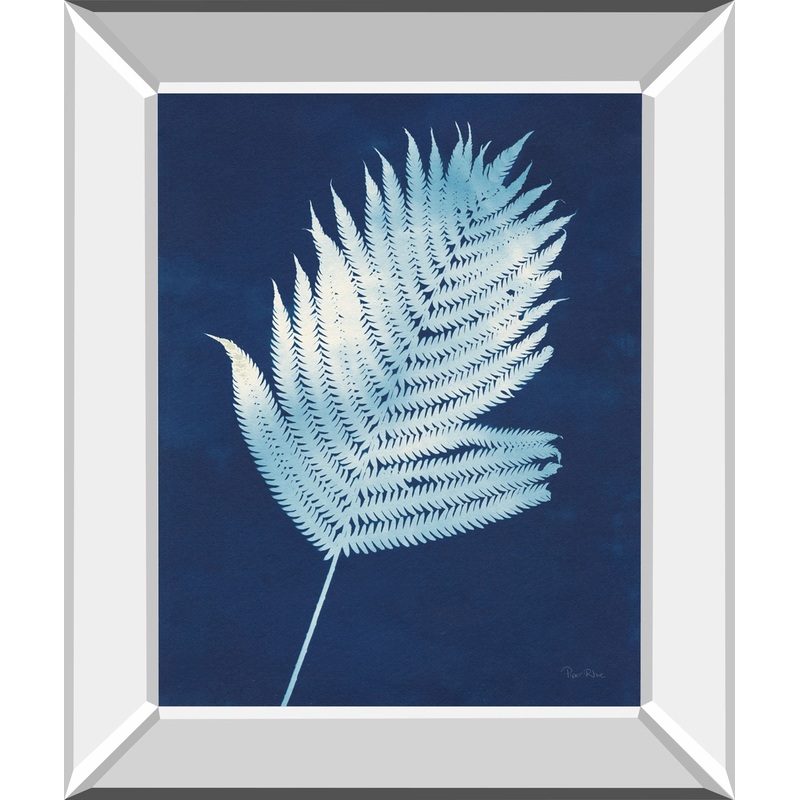 Nature By The Lake Ferns III By Piper Rhue – Mirror Framed Print Wall Art – Blue