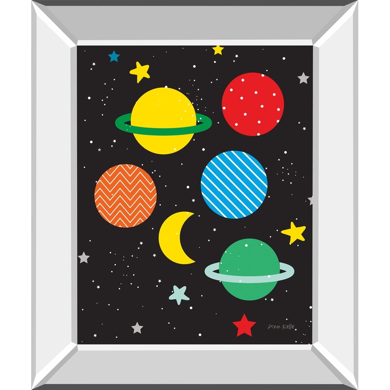 Outer Space By Ann Kelle – Mirror Framed Print Wall Art – Black