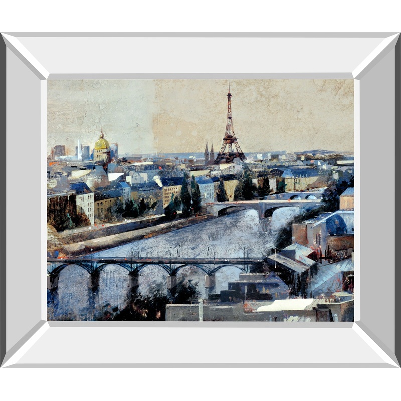 Paris By Marti Bofarull – Mirror Framed Print Wall Art – Blue