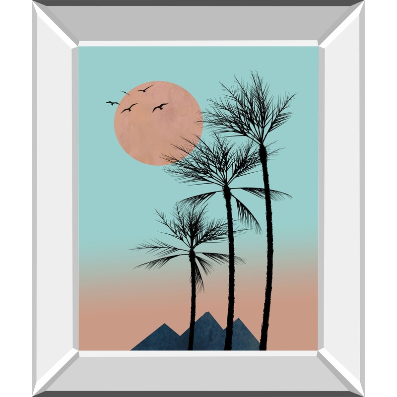 Passion In The Tropics I By Hal Halli – Mirror Framed Print Wall Art – Light Blue