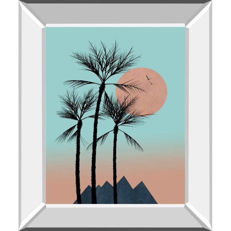 Passion In The Tropics II By Hal Halli – Mirror Framed Print Wall Art – Light Blue
