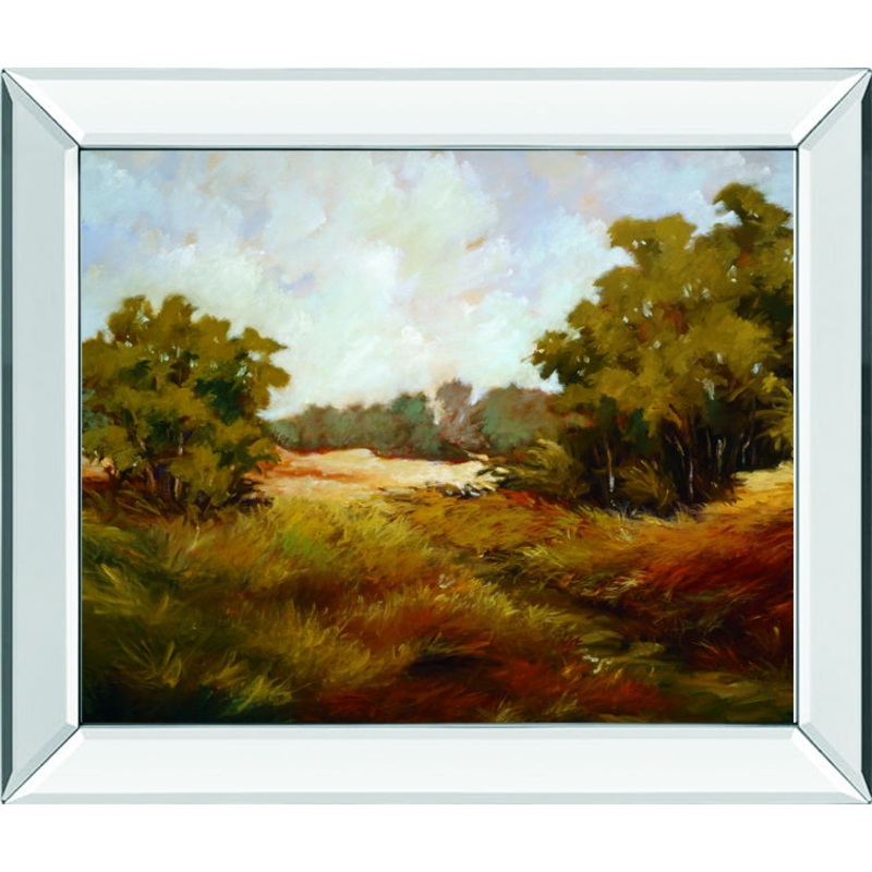 Peaceful Retreat I By Baynes, M – Mirror Framed Print Wall Art – Green
