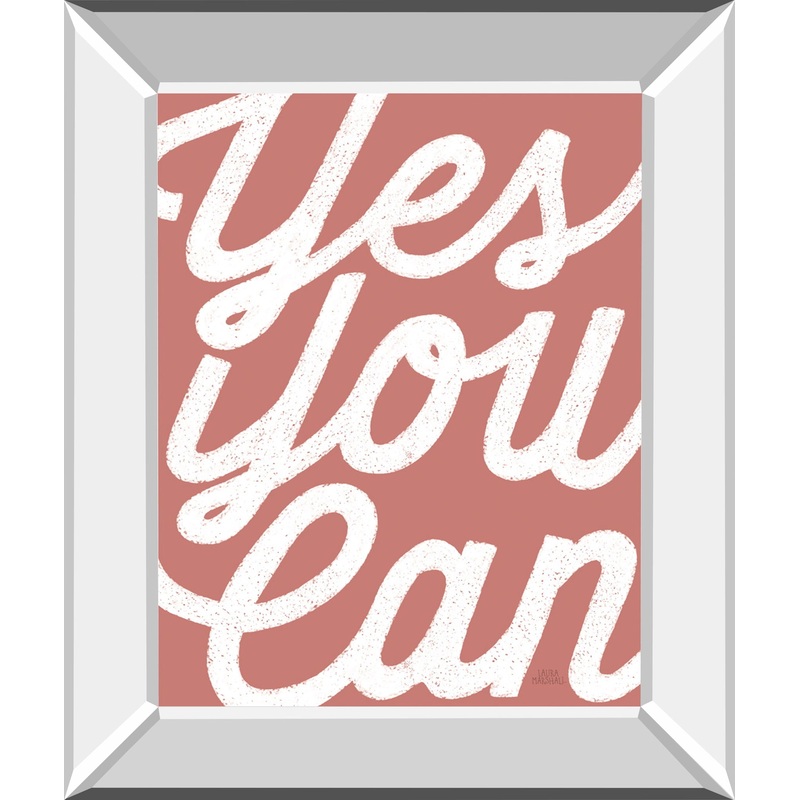 Positivity V By Laura Marshall – Mirror Framed Print Wall Art – Pink