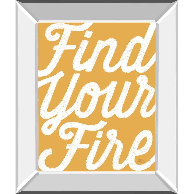 Positivity VI By Laura Marshall – Mirror Framed Print Wall Art – Yellow