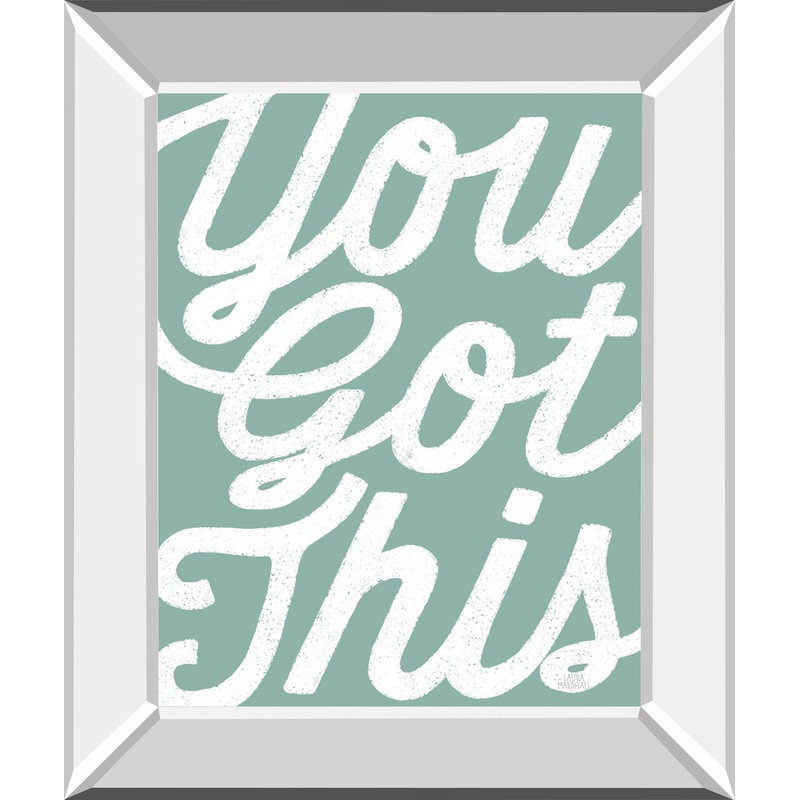 Positivity VII By Laura Marshall – Mirror Framed Print Wall Art – Green