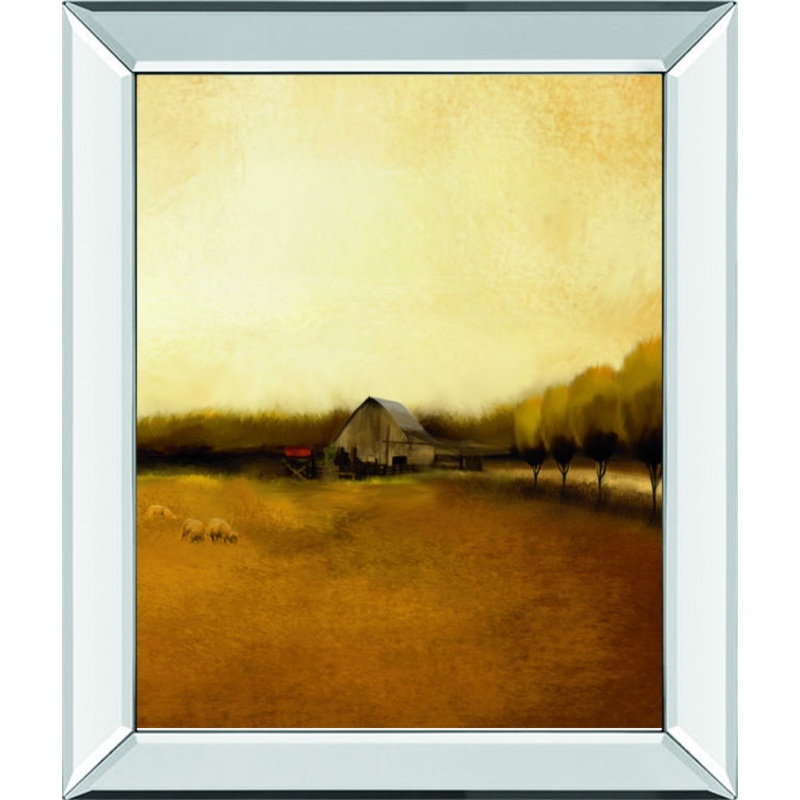 Rural Landscape I By Venter, T – Mirror Framed Print Wall Art – Light Brown