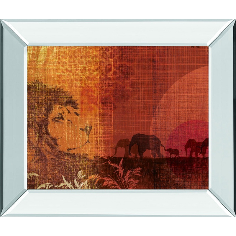 Safari Sunset II By Venter, T. – Mirror Framed Print Wall Art – Orange