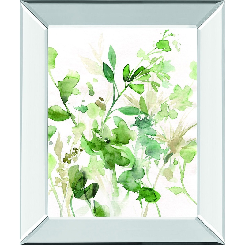 Sage Garden I By Carol Robinson – Mirror Framed Print Wall Art – Green