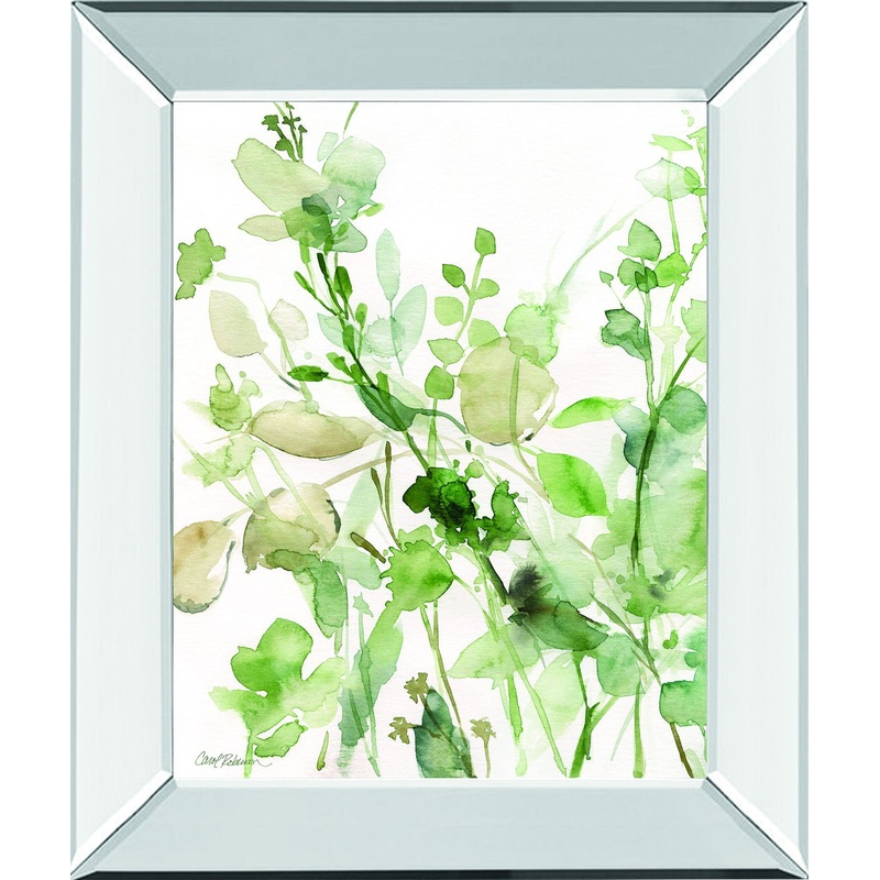 Sage Garden II By Carol Robinson – Mirror Framed Print Wall Art – Green