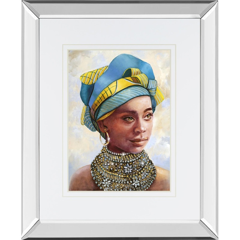 Soulful Beauty I Mirror Framed By Donna Brooks – Light Blue