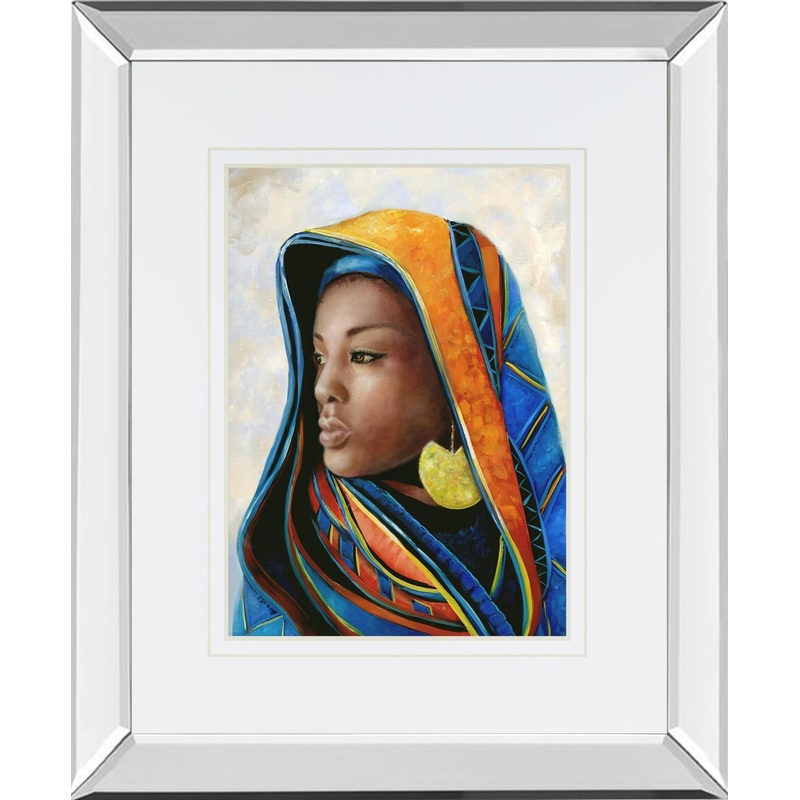 Soulful Beauty II Mirror Framed By Donna Brooks – Blue