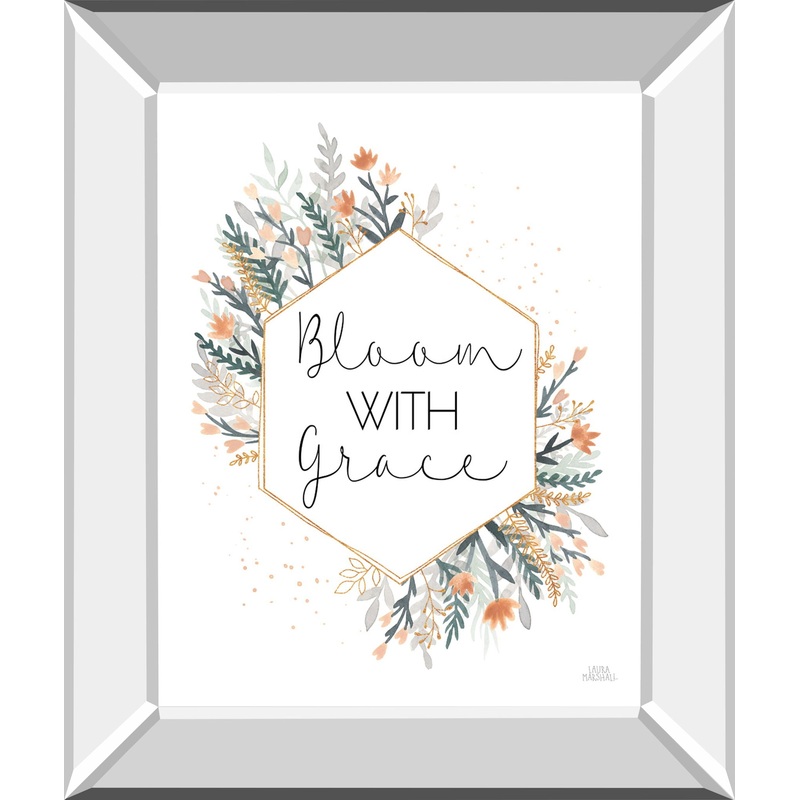 Spring Blooms V By Laura Marshall – Mirror Framed Print Wall Art – White