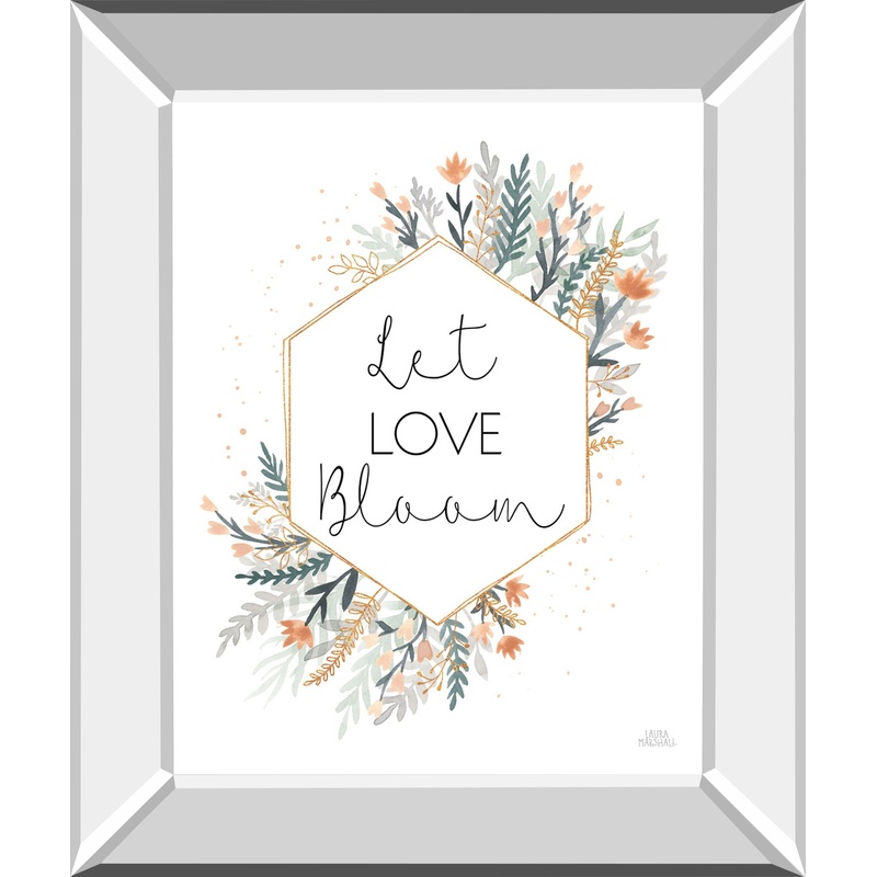 Spring Blooms VI By Laura Marshall – Mirror Framed Print Wall Art – White