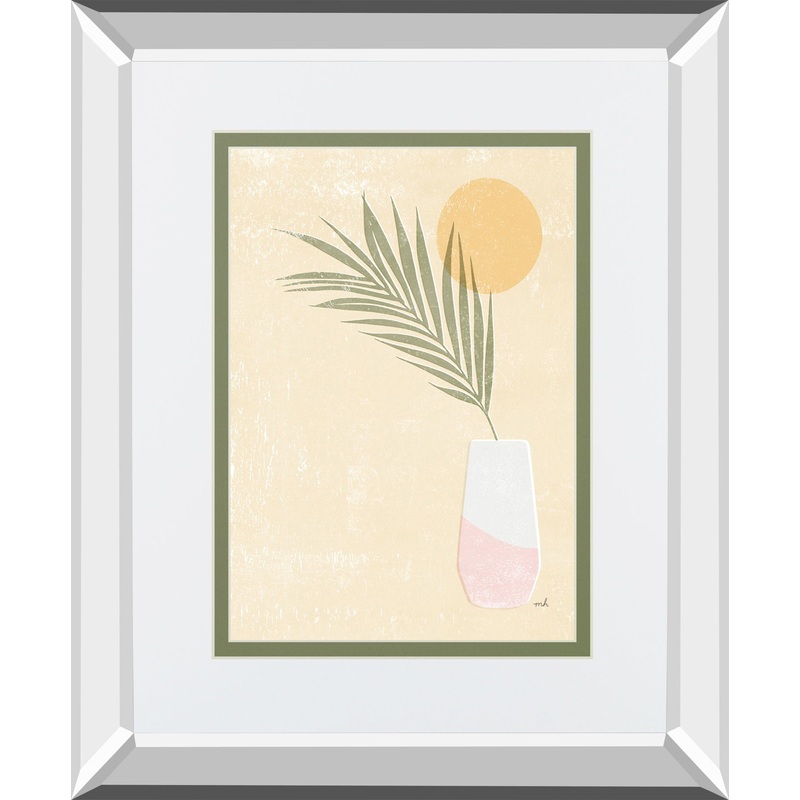 Sun Palm II Blush By Moira Hershey Mirrored Frame – Beige