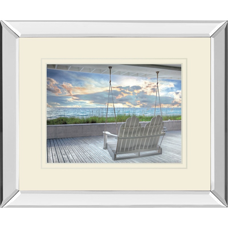 Swing At The Beach By Celebrate Life Gallery Mirrored Frame – Blue