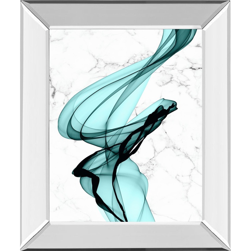 Teal Ribbons I Mirror Framed By Irena Orlov – Green