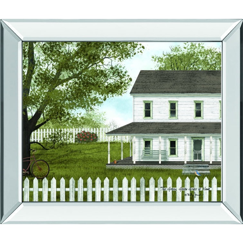 The Green, Green Grass Of Home By Billy Jacobs – Mirror Framed Print Wall Art – Green