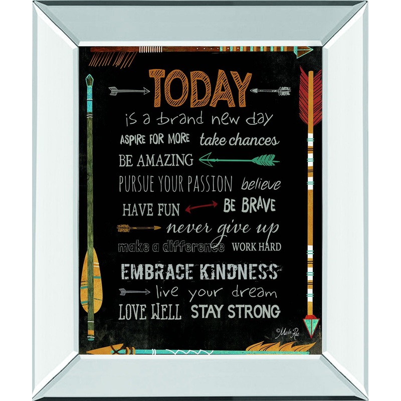Today Is A Brand New Day By Marla Rae – Mirror Framed Print Wall Art – Black