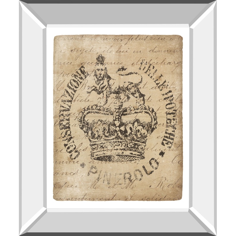 Vintage Seal IV V2 By Wild Apple Portfolio – Mirror Framed Print Wall Art – Beige