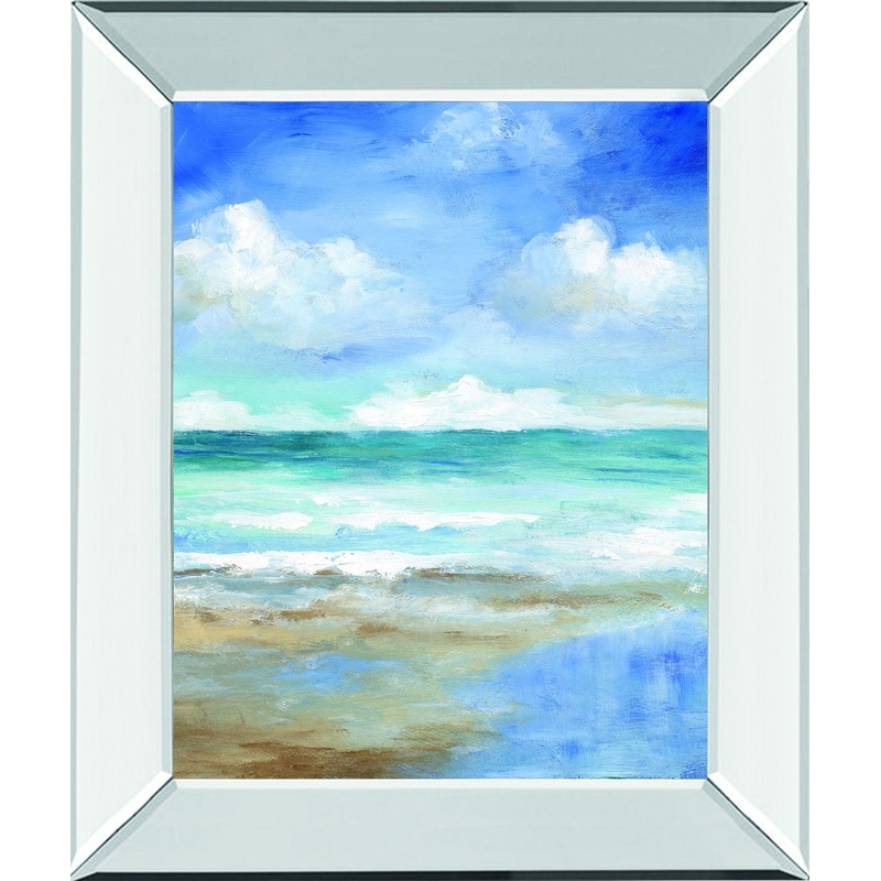 Washy Coast II By Nan – Mirror Framed Print Wall Art – Blue