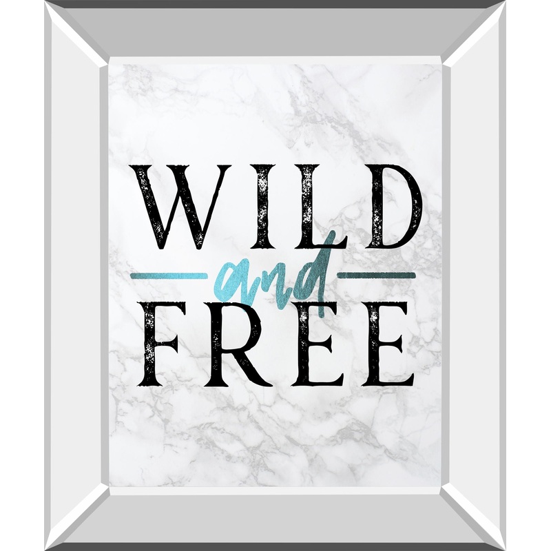 Wild And Free Turquoise Marble Adventure Quote By Nature Magick – Mirror Framed Print Wall Art – White