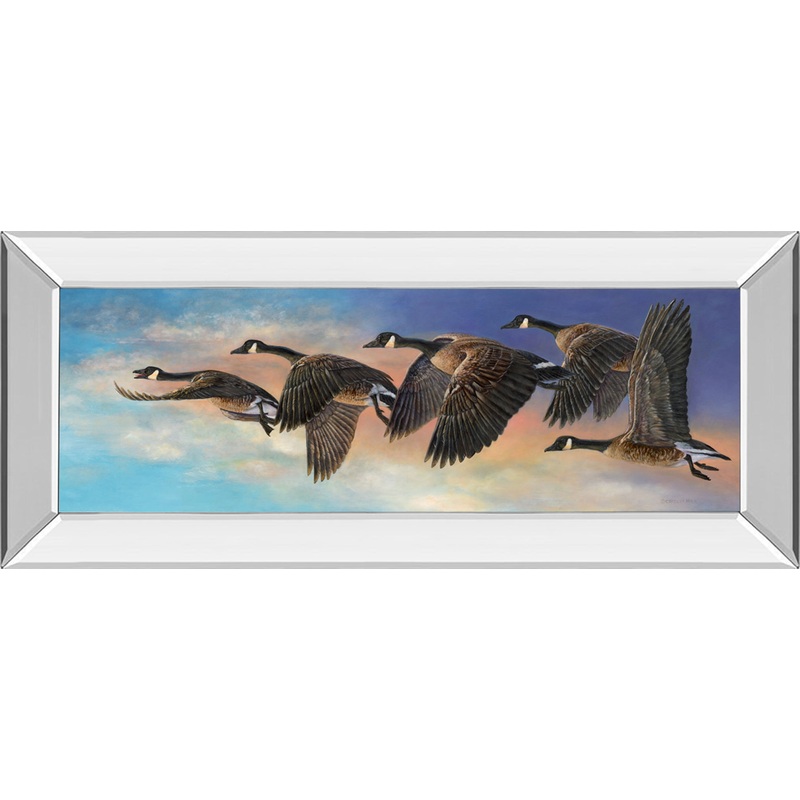 Ascent By Carolyn Mock – Mirror Framed Print Wall Art – Dark Brown