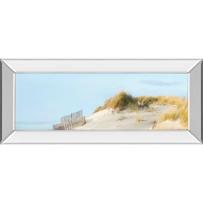 Beachscape L By James Mcloughlin – Mirror Framed Print Wall Art – Blue