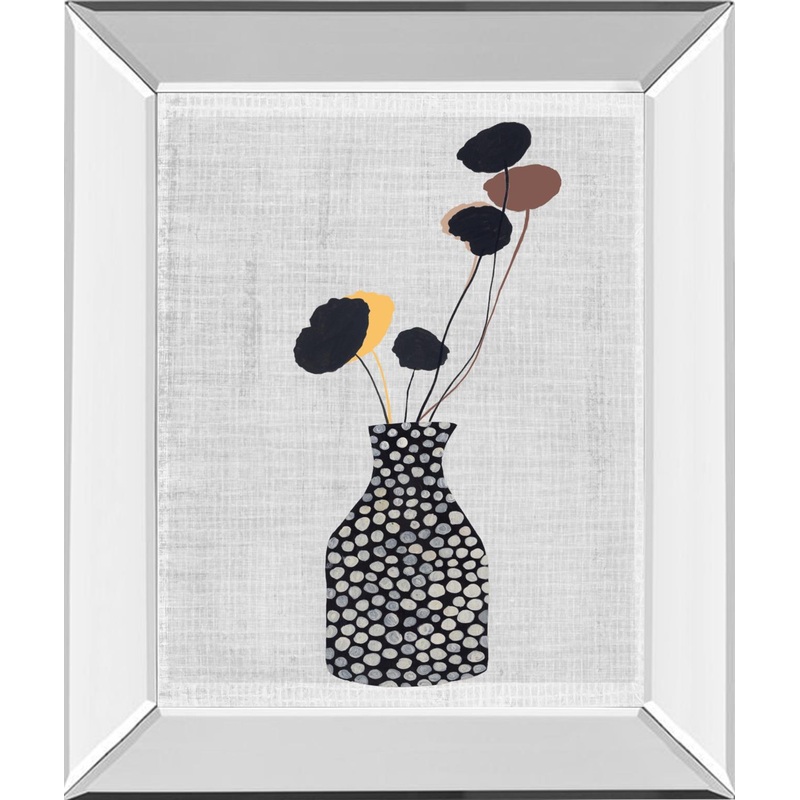 Decorated Vase with Plant II By Melissa Wang – Black