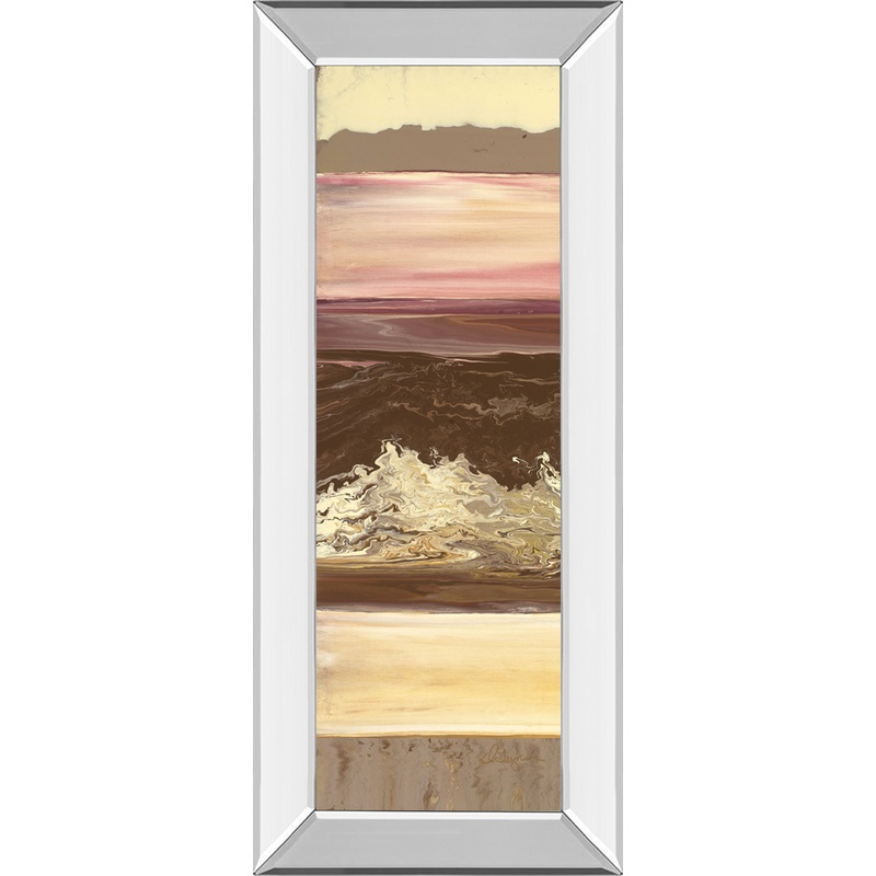 Down Under I By Dlynn Roll – Mirror Framed Print Wall Art – Beige