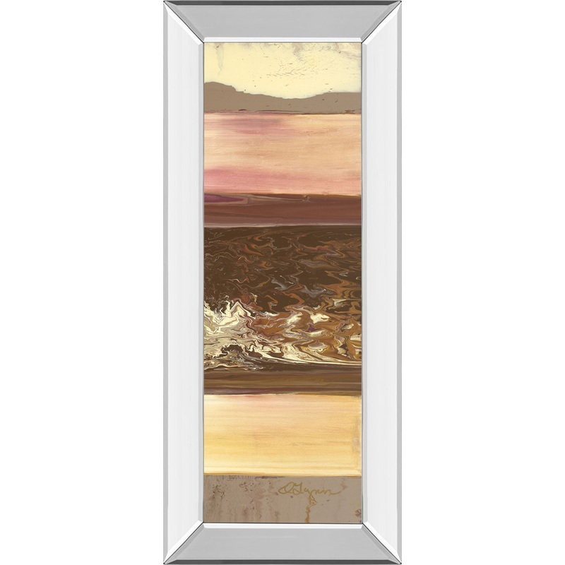 Down Under Il By Dlynn Roll – Mirror Framed Print Wall Art – Beige