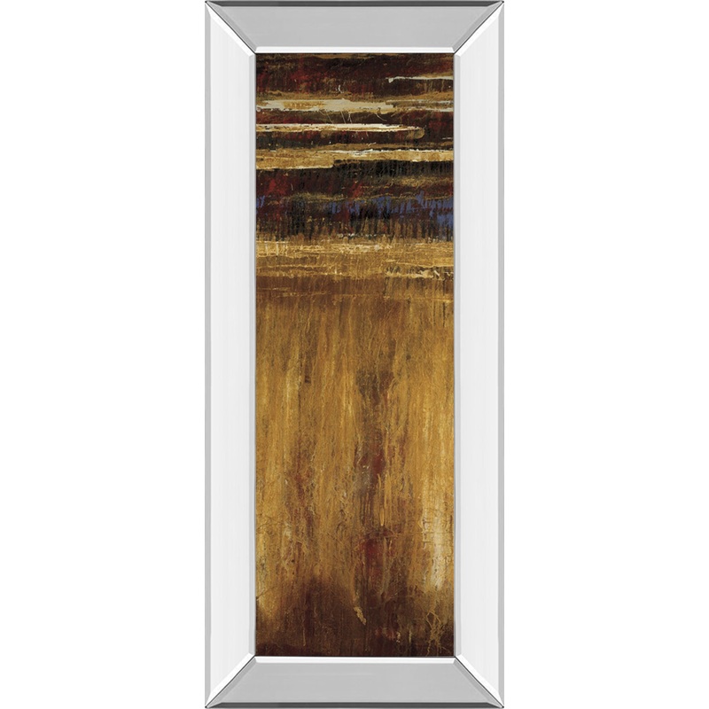 Eruption Pompe II By Jardine – Mirror Framed Print Wall Art – Dark Brown