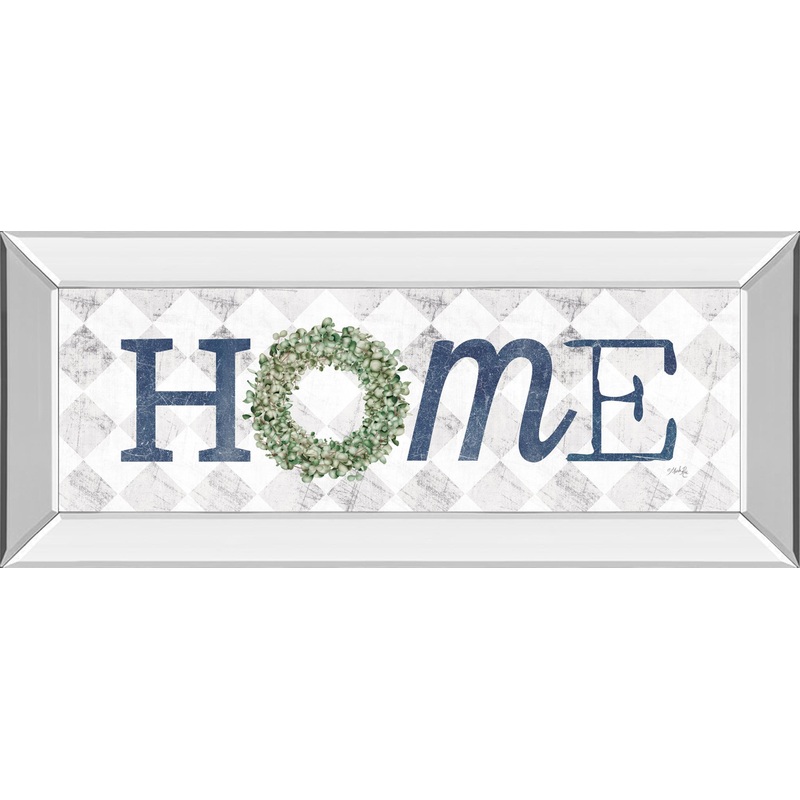 Home With Eucalyptus Wreath I By Marla Rae – Light Blue