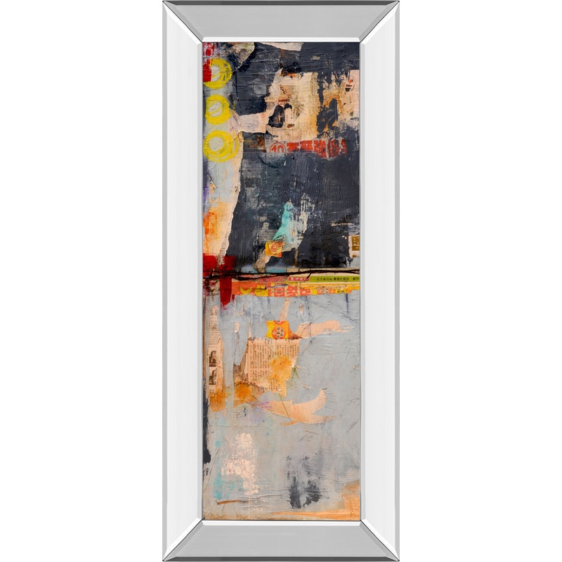 Hong Kong Post I By Erin Ashley – Mirror Framed Print Wall Art – Blue