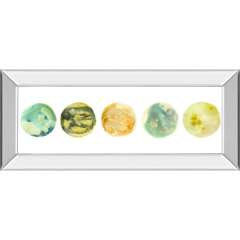 Planetary VII By June Erica Vess – Mirror Framed Print Wall Art – Yellow