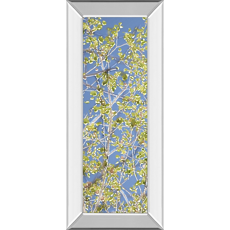 Spring Poplars I By Sharon Chandler – Mirror Framed Print Wall Art – Green